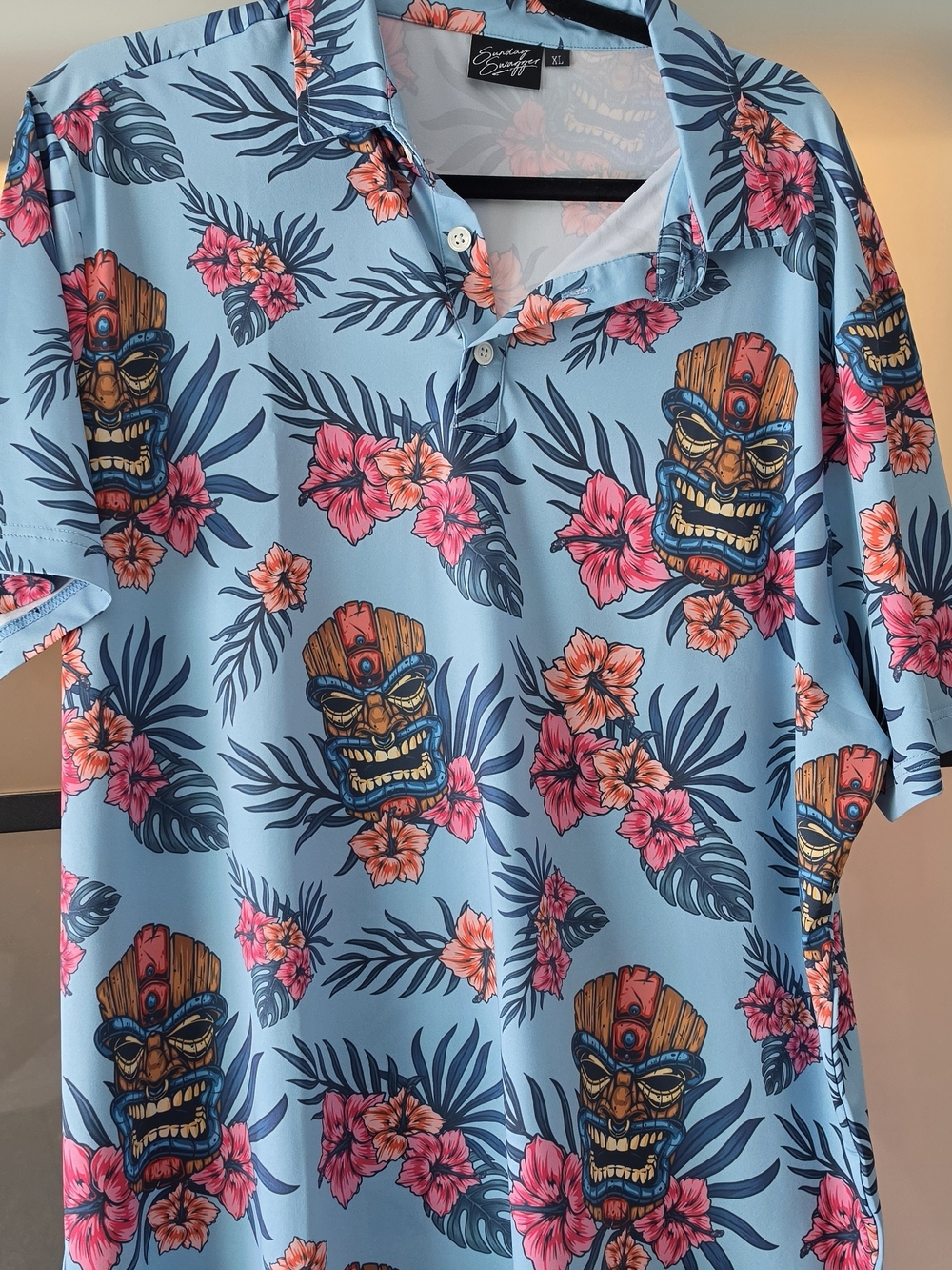 Sunday Swagger - Tropical Tiki Print Short-Sleeve Shirt
